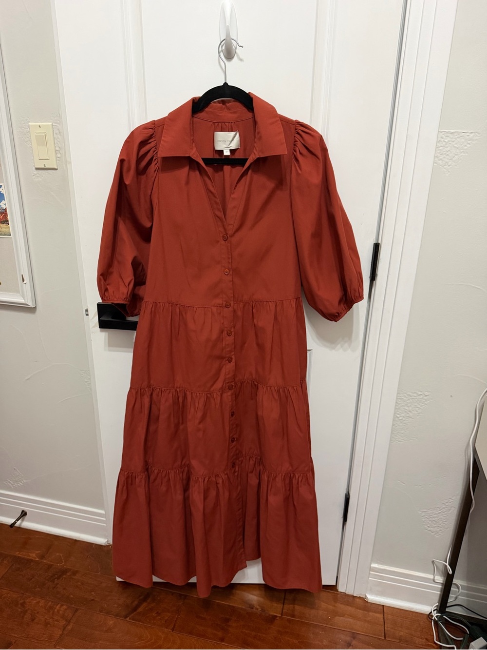 Brochu Walker the Havana Dress | Rust Button-Front Tiered Maxi Dress